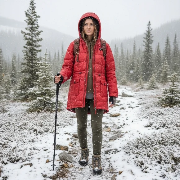 Eddie Bauer EB550 Red Puffer Gorecore jacket - Picture 2 of 16